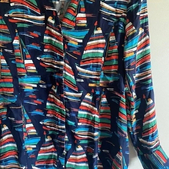 Soft Surroundings Sail Boat Button Down - Picture 7 of 13